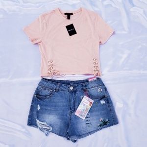 High rise denim shorts bundle
